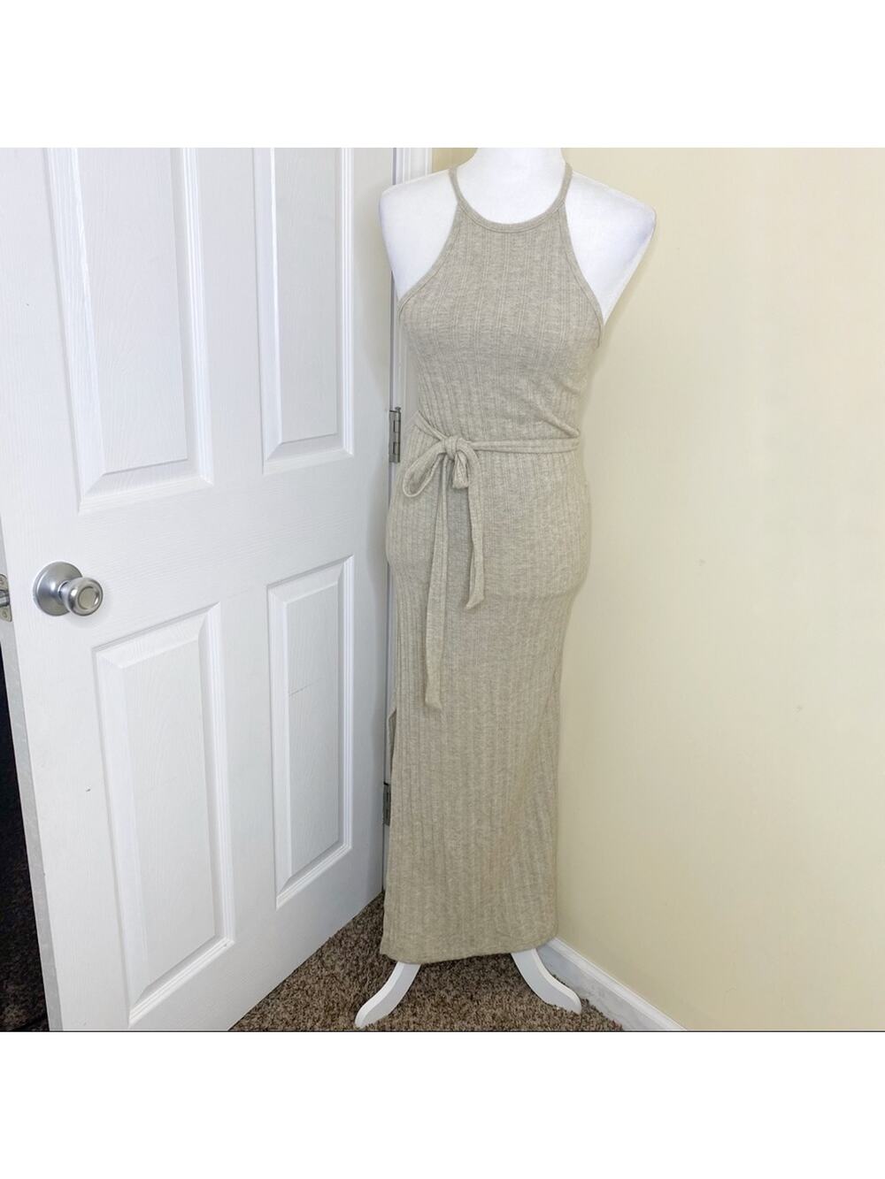 Anthro Amadi Caroline Knit Maxi Halter Dress XS